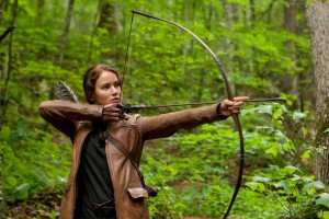 FILM Jennifer Lawrence wields her weapon of choice in The Hunger Games.