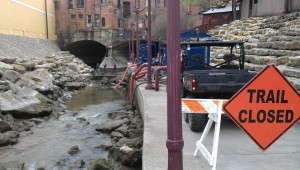 Tarrant Regional Water District crews redirected the flow in Marine Creek to allow for an extensive cleanup. Drago Reid