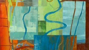 Though not patently obvious, Smith’s painting “Western Vistas” was inspired by mapmaking and naturalism.