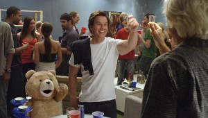 Bear with me: Mark Wahlberg and his best friend prepare to do shots in Ted.