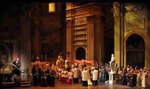 STAGE Scarpia (Michael Chioldi) vows to possess Tosca — during church — in Fort Worth Opera’s production of the Puccini classic.