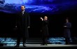 Richard Haratine, Brent Alford, and Chuck Huber star in Trinity Shakespeare Festival’s production of The Merchant of Venice.