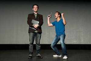 STAGE Chuck Huber (left) and Carman Lacivita star in Amphibian Productions’ crisp production of The Understudy.