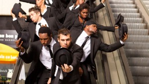 Ryan Guzman (front) and company use an office tower lobby as a dance venue in "Step Up Revolution."