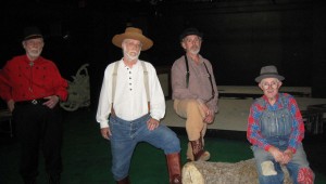 No experience? No problem. Newbie actors (from left to right) Frederick Cleveland Quince, Gary Whitaker, and Mike West join veteran thespian Richard Don Simms in Pantagleize’s Texas-ified version of A Midsummer Night’s Dream.