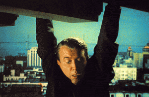 Jimmy Stewart hangs loose in "Vertigo."