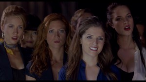 Film Title: Pitch Perfect Hey yo, hey yo, hey yo, hey yo! These girls look good. Anna Camp, Hana Mae Lee, Brittany Snow, Anna Kendrick, and Alexis Knapp in "Pitch Perfect."