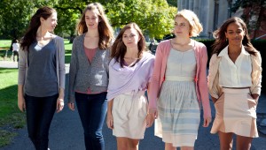 Analeigh Tipton, Caitlin Fitzgerald, Carrie MacLemore, Greta Gerwig, and Megalyn Echikunwoke are "Damsels in Distress".