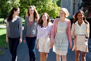 D07_IMG_1906.jpg Analeigh Tipton, Caitlin Fitzgerald, Carrie MacLemore, Greta Gerwig, and Megalyn Echikunwoke are "Damsels in Distress".
