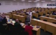 Furman (at lecturn) defends herself at last week’s Kennedale school board meeting. Courtesy Kennedale ISD