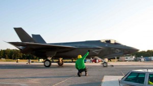 One of Lockheed’s F-35s takes off from a New Jersey military base. Courtesy Lockheed Martin