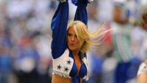 SINCE I WAS IN CHARGE OF CARRYING HEAVY STUFF TO PEOPLE'S CARS DURING THE GARAGE SALE, I SPENT MUCH OF MY SUNDAY IN THE EXACT SAME POSITION AS THIS COWBOYS CHEERLEADER. (photo by cardinals17)