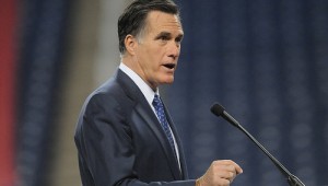 Mitt Romney speaking in Detroit in February. COURTESY OF AUSTEN HUFFORD.