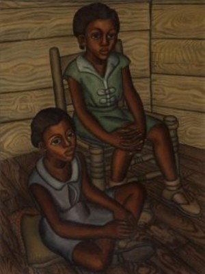 Blackshear "RUBY LEE AND LOULA MAE WASHINGTON" BY TEXAS ARTIST KATHLEEN BLACKSHEAR (1932).