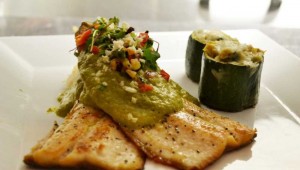 Pan seared trout with avocado-poblano salsa from Hacienda San Miguel. Photo courtesy Facebook