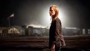 Jessica Chastain awaits confirmation of bin Laden’s death in Zero Dark Thirty.