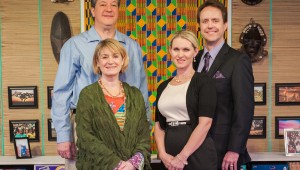 Lisa Fairchild and Mark Fickert (left) face off against Leah Layman and Brad Stephens in Circle’s latest.