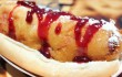 The Monte Cristo dawg is deep-fried with ham and Swiss cheese and topped with a raspberry horseradish sauce.