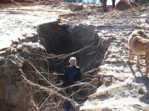 METRO Eleanor Fairchild stands inside the new gulley in her land — courtesy of the Keystone XL pipeline. Kathy Da Silva