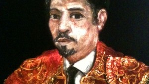 Sierra Velazquez' "Self-portrait" is one of nearly two dozen original velvet paintings by local artists that will be up for auction at Bill Campbell's in May.