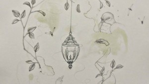 Coco Rico’s drawing “Lo Oscuro” will be on display thru Jun 7 at WoCA Projects.