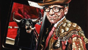 James Lassen’s “Velvet Elvis Costello” is up for auction at VELVEASL.