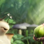 Epic A shrunken M.K. comes eyeball to eyeball with a talking slug in "Epic."