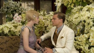 An explosion of flowers frames Carey Mulligan and Leonardo DiCaprio's romance in "The Great Gatsby."