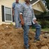 Chesser (rear) and Bentley couldn’t save the big elm tree, which is now a pile of sawdust. Jeff Prince