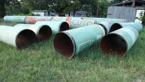 Eight-foot sections of the pipeline are being removed from many properties near Winnsboro. Steven DaSilva