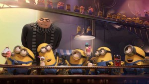 Gru tries to get his minions back to work in Despicable Me 2.
