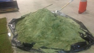 Grant Wahl's photo of the playing surface at Cowboys Stadium.