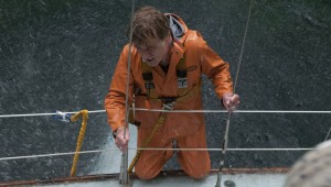Ain’t that a hole in the boat? Robert Redford tries to keep his head above water in All Is Lost.