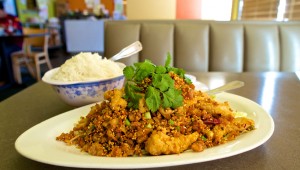 Like everything at First Chinese BBQ, the Hong Kong-style fried squid with rice is hyper-traditional. Vishal Malhotra