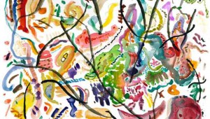 This untitled work, part of Beyond Memory at Gallery 76102, was painted by Arlington’s Lois, who taught second and fourth grades for 26 years.