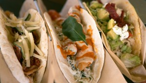 The food comes out fast and furious — and delicious — at Velvet Taco. Lee Chastain