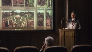 George Clooney shows a slide of the Ghent Altarpiece to the president in The Monuments Men.