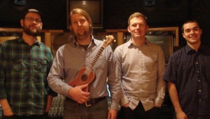 With producer Britt Robisheaux (left), Lazy Summer — (from left to right) Jeremiah Kirby, Justin Weisenborn, and Deryck Barrera — are about to release their second album.