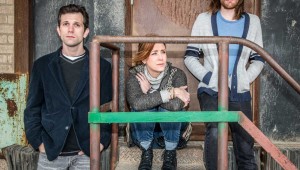 Sam Swanson, Lydia Mackay, and Garret Storms are looking for love –– and shelter and answers — in the ’Phibs’ current production, Hunting and Gathering. Daylon Walton