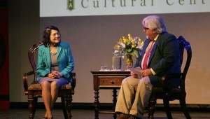 Huerta (with Dr. Roberto Calderon): “More money for schools and less for prisons would be a good place to start.” Lee Chastain