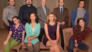 The cast of Hope & Gravity (all nine of them) at Circle Theatre.
