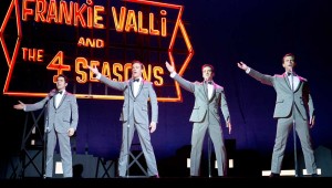 John Lloyd Young, Erich Bergen, Vincent Piazza, and Michael Lomenda sing about a girl named Sherry in Jersey Boys.