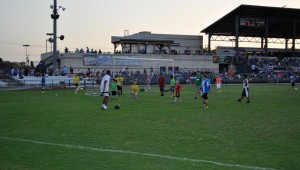 Young Vaquero fans get to cavort on the field during halftime and after games. Kenneth kost