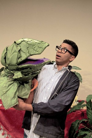 N&D Gabriel Lawson comes face to, uh, face? with Audrey in Jubilee Theatre’s Little Shop of Horrors. See Sunday.