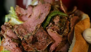 Mo’s pastrami sandwich is “packed to bursting.” Lee Chastain