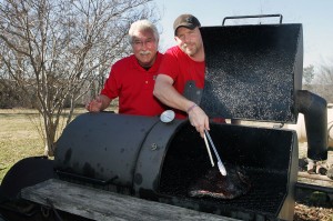 EATS BBQ Ranch owner Mike Fisher, left, and pitmaster Donald Phillips run a family-friendly place. Lee Chastain