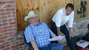 BARRY CORBIN AND JOE STEVENS DISCUSS A SCENE ON A HOT AFTERNOON IN GAINESVILLE (Photo by Jeff Prince)