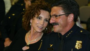 HALSTEAD AND HIS WIFE, KIM, SHARE A MOMENT AFTER HE ANNOUNCED HIS RETIREMENT. (photos by jeff prince)