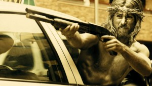 Jesus Christ! A Spanish bank robber fires back at pursuing police in "Witching and Bitching."