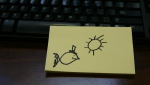 FISH IN TOP HAT UNDER TEXAS SUN (original art work by Picasso Prince)